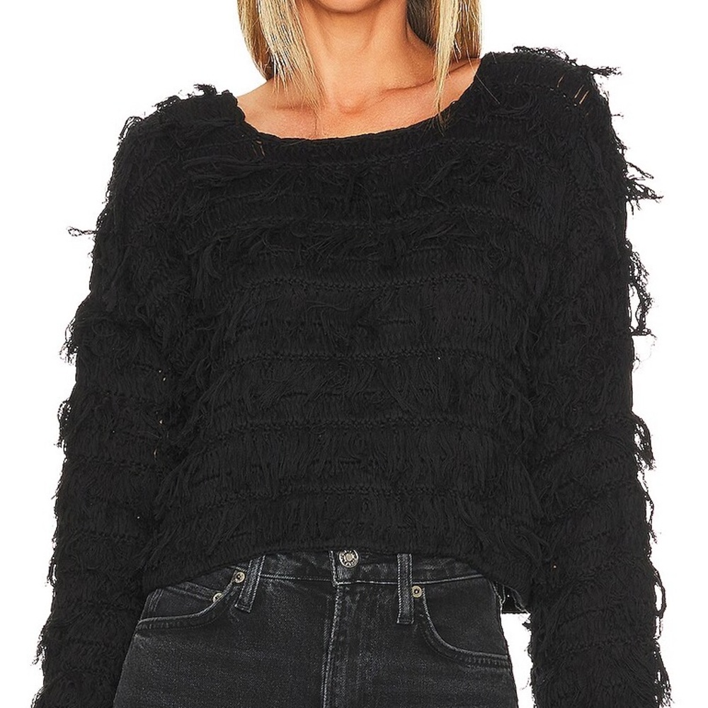 Lumiere Textured Mesh Top Black Large